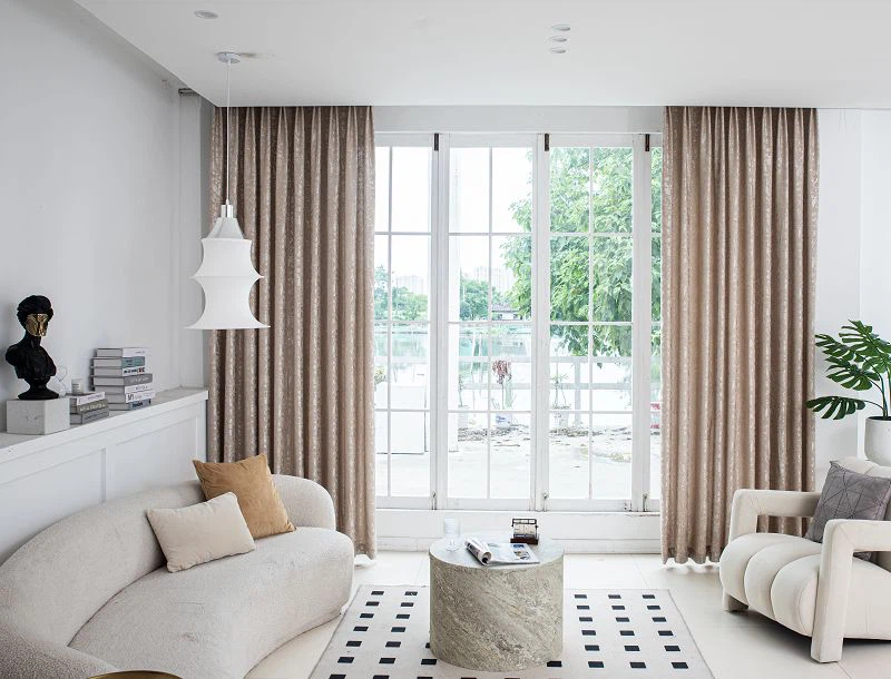 Fırçalanmış Jakarlı Perde Kumaş