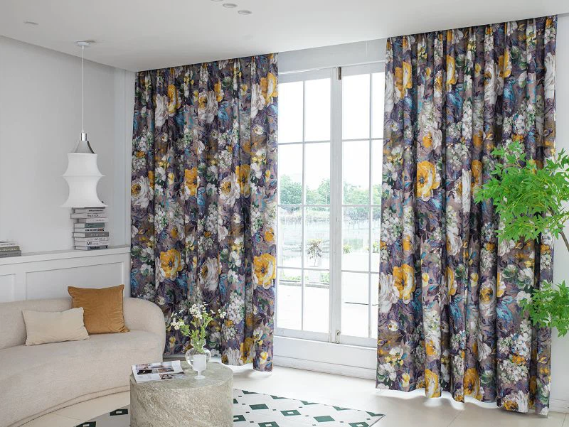 Mürekkep Boyama Baskılı Darı Keten Perde Kumaş